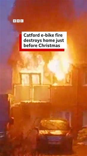 14K views · 78 reactions | A house in Catford was engulfed by flames after an e-bike fire, in which one man suffered serious injuries. The London Fire Brigade has warned e-bikes can be "incredibly dangerous". #london #catford #ebike #londonfirebrigade #fire | BBC London | Facebook