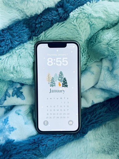 January 2026 Phone & Tablet Wallpaper | Cozy Winter Forest Calendar Background | Minimal Cottagecore Snow Fox Digital Download - Etsy
