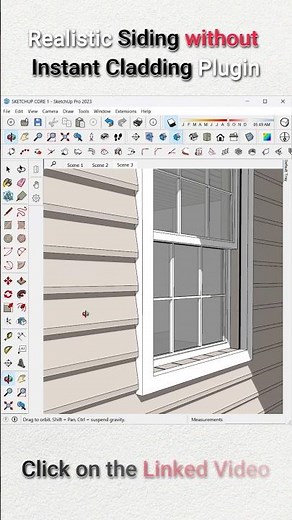 A quick visual upgrade — 2D textures replaced with real 3D siding. #sketchup #sketchup_core