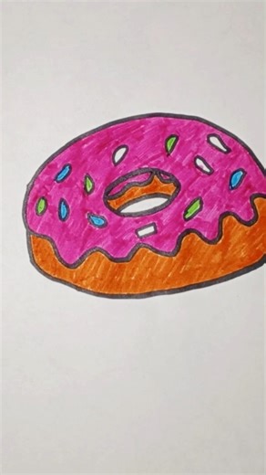 Easy Donut Drawing 🍩 #art#drawing#donut#trend