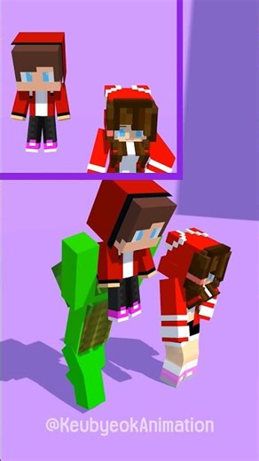 JJ&JJ sister, who is taller? Cheer up! Mikey - MAIZEN Minecraft Animation