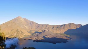 Mount Rinjani: Drone View of Indonesia's Active Volcano