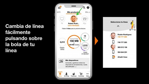 Nueva App Mi Orange, más rápida e intuitiva para gestionar todas tus líneas y activar/desactivar servicios más fácilmente. ¡Descúbrela! https://www.orange.es/miorange-app | Orange