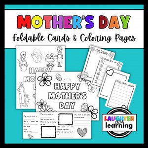 Mother's Day Printable - Foldable Cards, About Mom Book and Coloring Pages