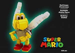 LEGO MOC-160717 Red Koopa Paratroopa - Posable Display Figure 01 - Super Mario Bros. (Super Mario 2023)