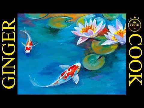 Struggling with Acrylic Water Blends? Paint Realistic Koi Ponds & Lilies Easily!