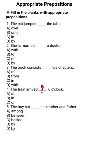 Preposition//Prepositions in English Grammar//Preposition Quiz. #viralshort