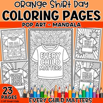 Orange Shirt Day Coloring Pages | Every Child Matters | Pop Art & Mandala