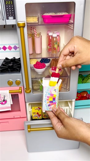 Restocking Mini Freezer With Miniature Ice cream #miniaturefood #miniatures #asmr