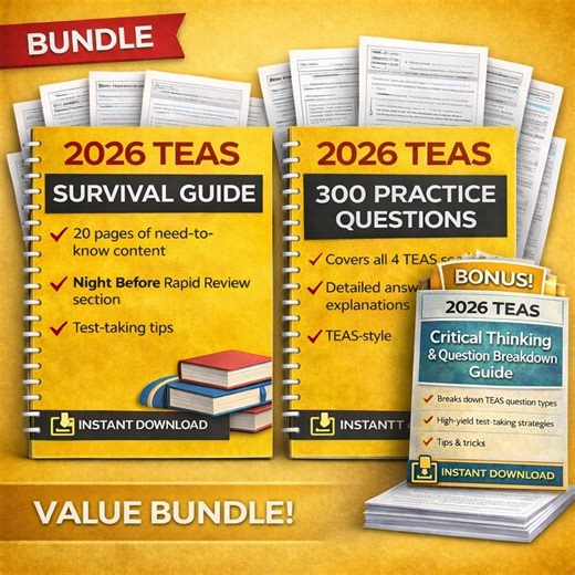 2026 TEAS Study Guide With 300 Q&A   Rationales (instant Download) - Etsy Australia