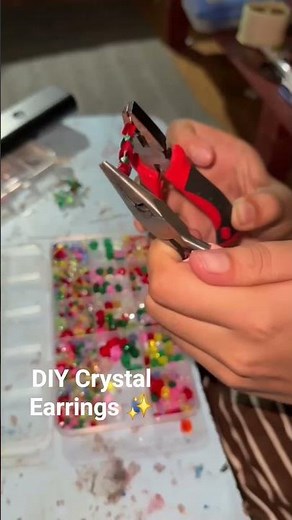 DIY Christmas Crystal Earrings Tutorial 🎄✨ #shorts #diyjewelry