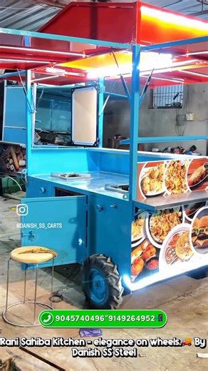 Danish Food Carts on Instagram: "Get customised food carts at Danish ss steels✨️ Call or Whatsapp📲 9286318243 9149264952 . . . #foodcart #streetfood #food #fastfood #counter startyourbusiness kiosk panindiadelivery"