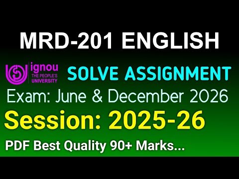 MRD 201 Solved Assignment 2025-26 English, MRD 201 Solved Assignment 25-26, MRD-201 Assignment