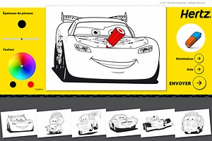 Pour les petits, les coloriages Cars 2!