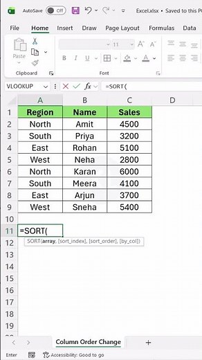 Flip Columns Instantly with This Excel Hack #excel #excelforbeginners #excelshortcuts #office