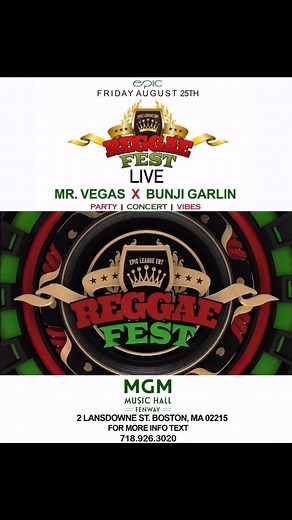 1.8K views · 11 reactions | Friday August 25th it’s #ReggaeFestLive...