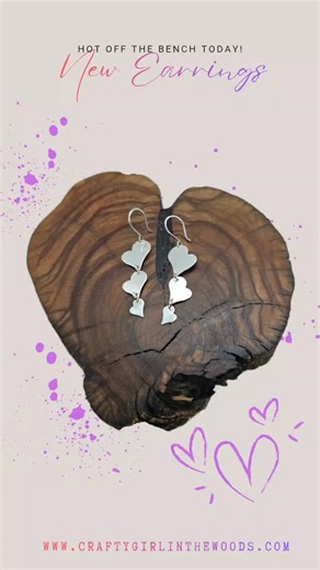 I made these adorable earrings using the new heart shaped disc cutter hubby bought me for Christmas! #craftygirlinthewoods #handmadejewelry #jewelrymaker #jewelryartist #heartearrings #sterlingsilver #sterlingsilverearrings | Crafty Girl In The Woods