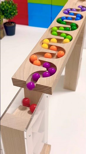 marble Run Race ASMR #390 Wooden Wave Course Colorful Marbles #marblerun #marblerunrace #asmr