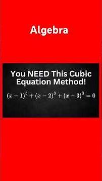 This Algebra Cubic Trick Changes Everything! 🤯