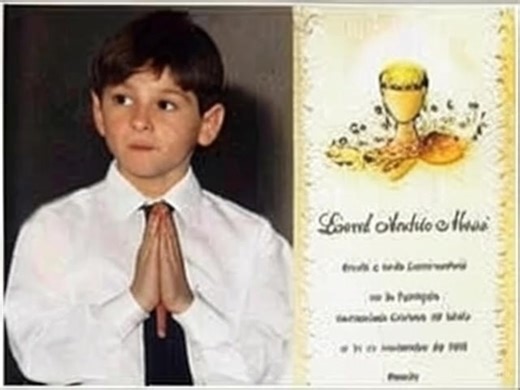 61K views · 971 reactions | Lionel Messi’s keepsake card from his First Holy Communion. | Catholic Tradition & Evangelization | Facebook