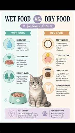 Wet Food vs Dry Food for Senior Cats 🐱🐾❤️