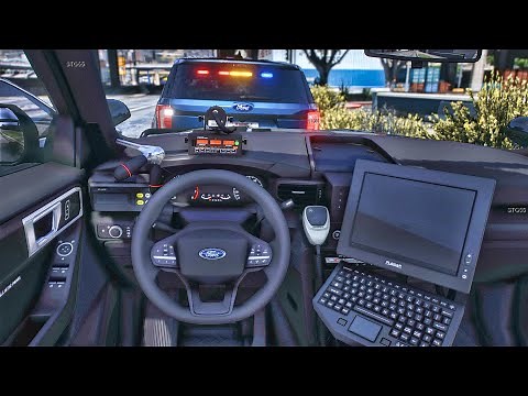 Playing GTA 5 As A POLICE OFFICER City Patrol| GTA 5 Lspdfr Mod| 4K