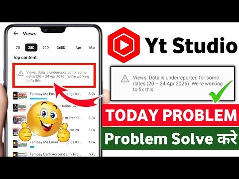 Views: Data is underreported for some dates (Apr 20-24, 2026). We're working to fix this. yt studio