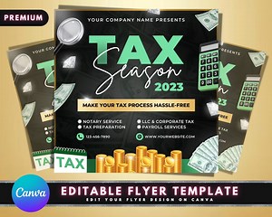 Tax Season Flyer, DIY Flyer Template Design, Tax Prep Service Flyer, Credit Repair Flyer Tax Preparation Flyer, Premade Editable Flyer - Etsy