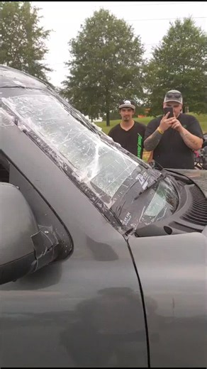 bass breaks windshield #ladybasshead #caraudiogirl #window