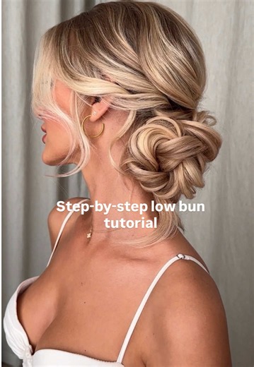 Bridal Low Bun Hairstyle Tutorial by @Kasia Fortuna