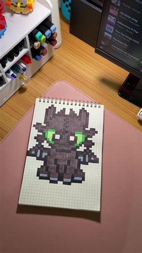 Toothless Night Fury Pixel Art: Step-by-Step Tutorial
