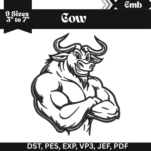 Cow Embroidery Machine File, Baby Embroidery Design, 9 Sizes, Instant Download - Etsy