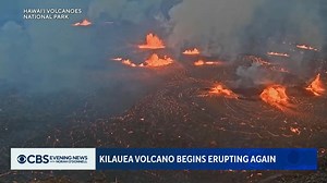 5.1K views · 78 reactions | VOLCANIC ERUPTION: Spectacular images show Kilauea, one of the most active volcanos on Earth, erupting again on the Big Island of Hawaii. | CBS Evening News | Facebook