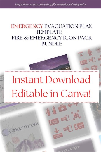 Editable Emergency Evacuation Plan Template | Fire Safety Map, Icon Pack (digital Download) - Etsy