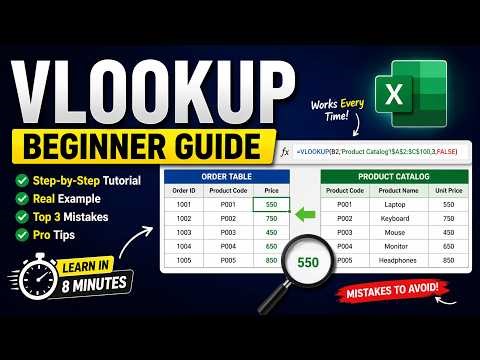 How to Use VLOOKUP in Excel (Beginner Guide | Step-by-Step Tutorial)