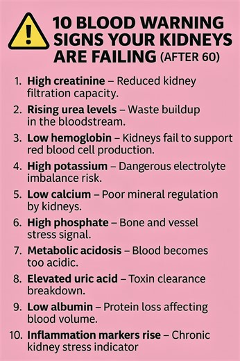 ⚠️ 10 Blood Warning Signs Your Kidneys Are Failing After 60