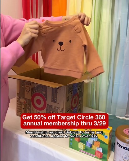 Get 50% off a year of Target Circle 360 membership. Get unlimited same-day delivery & more. Deal ends 3/29. Restrictions apply. | Target