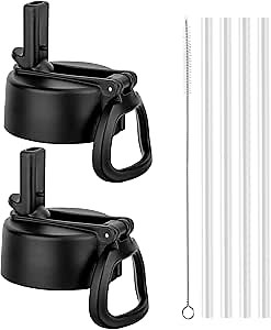 2 Pcs Straw Lid for Hydro Flask Wide Mouth, Lids for Hydroflask 12 16 18 20 32 40 oz Wide Mouth, Replacement Straw Cap for Hydroflask