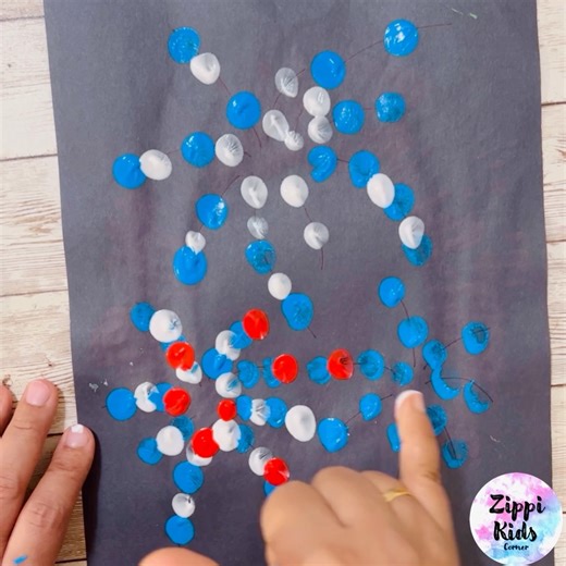 32K views · 164 reactions | Fingerprint fireworks for 4th of July...Kids will love this simple art for Independence day  | Zippi Kids Corner | Facebook