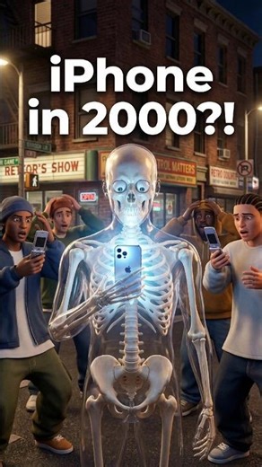 “iPhone Time Travel to 2000 Experiment 🕰️📱”#skeletonfacts #iphone in 2000.