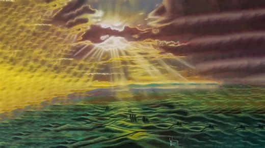 Unreal sun-kissed landscape drawing that feels lifelike and breathtaking