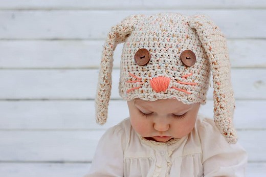 Quick Free Crochet Bunny Hat Pattern - with cute floppy ears