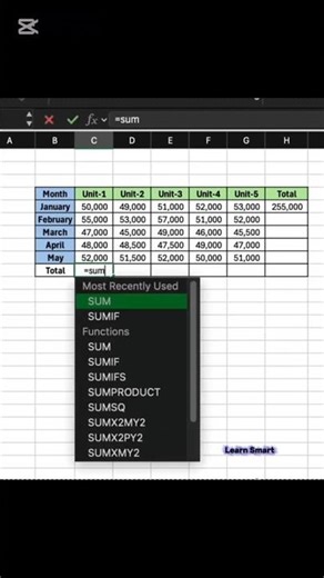 How to do sum in excel! #excelforbeginners #excel #exceltips #exceltricks #sumformula