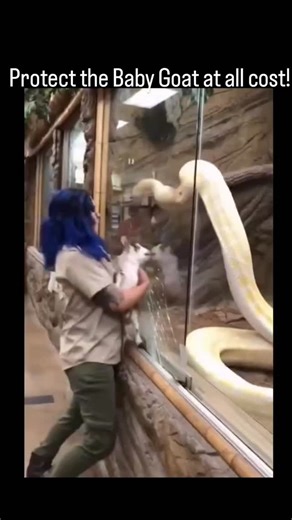 memelogist on Instagram: "The post features a AI-generated video showing a two-headed python smashing through a zoo enclosure to lunge at a baby goat held by a zookeeper, captioned "Protect the Baby Goat at all cost!" for dramatic effect. Posted by @PNzivugira , a Rwandan agriculture innovator, the clip amassed over 5 million views and 2,400 likes in under two days, sparking widespread shares across platforms like Instagram and Facebook since January 19, 2026. Replies reveal skepticism, with use