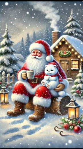 Beautiful Santa Claus picture in a winter wonderland #merrychristmas #christmas #reel #christmasart #fblifestyle | Madhu Vind