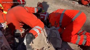 Incredible moment West Midlands firefighters rescued a woman from the rubble of the deadly Turkey earthquake and then reunited her with her child | Coventry Live