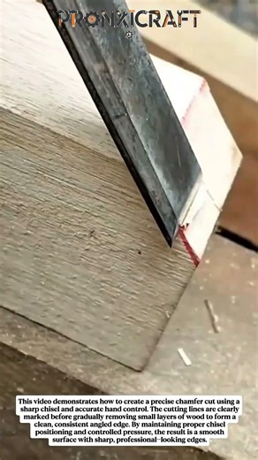 Precision Chamfer Cutting with Chisel | Clean Angle Woodworking Technique