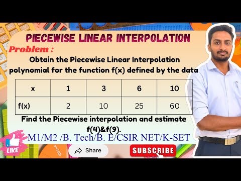 Piecewise Linear Interpolation (Step-by-Step) | VTU Maths | Easy Method + Problems.