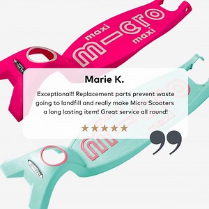 We make it our mission to stock replacement parts for every single scooter we sell ensuring that in the majority of cases a scooter can be repaired, revamped or refurbished rather than thrown away. We have a helpful spares finder to help you locate the right parts. A suite of videos that make fitting at home incredibly easy. Or if you prefer, a team of friendly engineers will guide you through the fitting via video call. | Micro Scooters UK