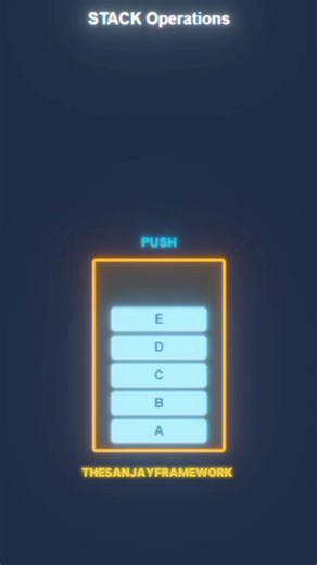 Sanjay Chaurasiya on Instagram: "STACK Operations Explained 🔁 | PUSH & POP Animation | Data Structures 🔹 Description Understanding Stack Data Structure made simple 📚✨ In this reel, you’ll learn: 🔹 What is a Stack 🔹 How PUSH operation works 🔹 How POP operation works 🔹 Concept of LIFO (Last In First Out) Perfect for DSA beginners, CS students, and programmers 🚀 Save & share this reel if it helped you! Follow 👉 @thesanjayframework for more animated CS concepts 🔥 #Stack #StackOperations #D
